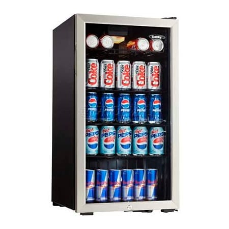 Danby Products Inc Danby DBC117A1BSSDB-6 - Beverage Center, 3.1 Cu. Ft., 117 Can Capacity, Tempered Glass Door DBC117A1BSSDB-6